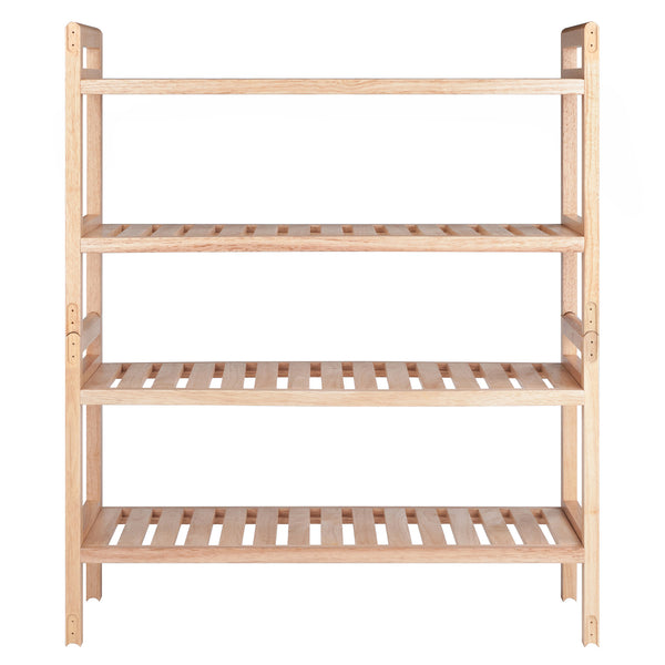 Winsome Wood Mercury 2-piece Stackable Shoe Rack Set - Natural Wood Organizer For Shoes, Kids Toys & More! Natural Solid Wood 81429-winsome-wood