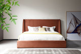 VIG Furniture Modrest Roma - Modern Burnt Orange Microfiber Upholstered Bed VGVCBD2305-BORG