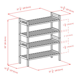 Winsome Wood Mercury 2-piece Stackable Shoe Rack Set - Natural Wood Organizer For Shoes, Kids Toys & More! Natural Solid Wood 81429-winsome-wood