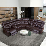 Brown Sectional Sofa with Manual Reclining | Easy Assembly | High Quality | 66.92 x 38.97 x 38.97