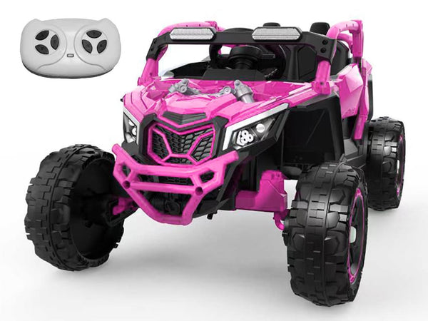English Elm 24v Kids Ride on Utv with Parental Remote Independent Suspension and Bluetooth Audio Magenta W3662P456698
