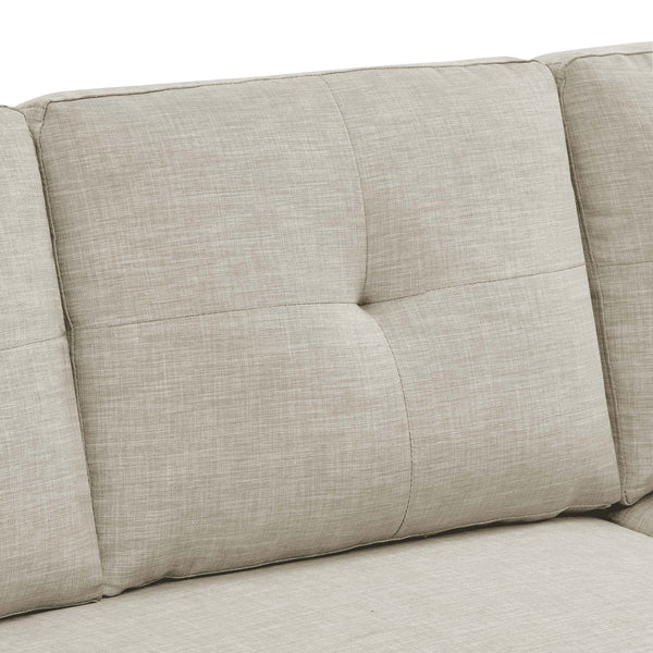 English Elm Upholstered Sleeper Sofa with Chaise & Under-Seat Storage, Reversible L/R, Modern Compact Design Beige B355S00005