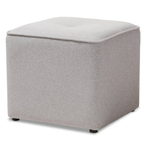 Baxton Studio Baxton Studio Corinne Modern Fabric Upholstered Ottoman - Elegant Tufted Design for Any Space Light 1709-Light Gray