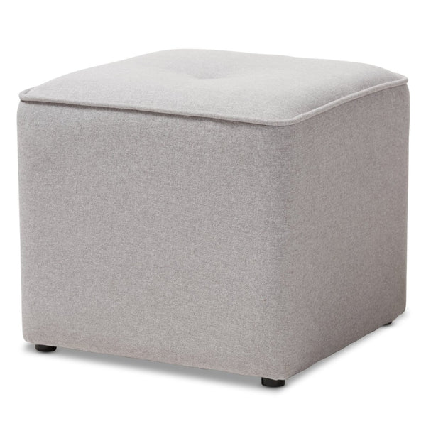 Baxton Studio Baxton Studio Corinne Modern Fabric Upholstered Ottoman - Elegant Tufted Design for Any Space Light 1709-Light Gray