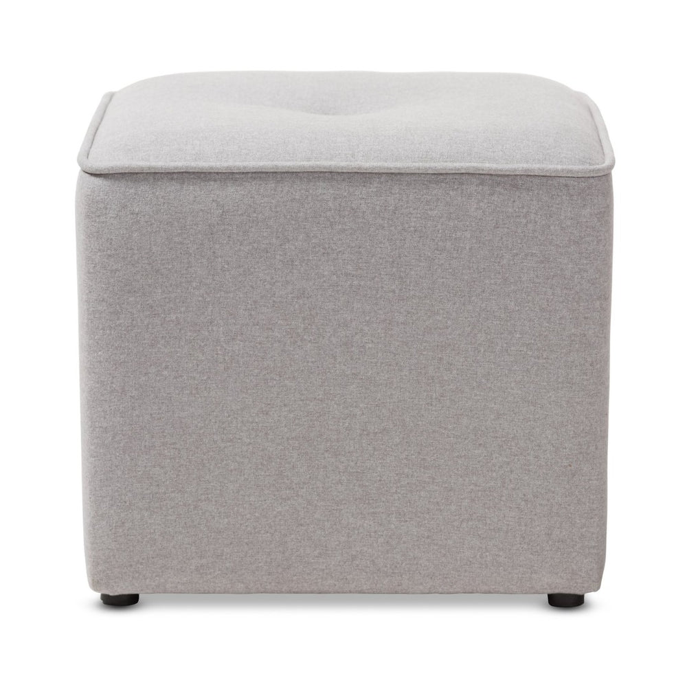 Baxton Studio Baxton Studio Corinne Modern Fabric Upholstered Ottoman - Elegant Tufted Design for Any Space Light 1709-Light Gray