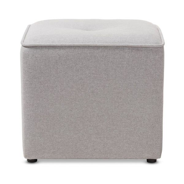 Baxton Studio Baxton Studio Corinne Modern Fabric Upholstered Ottoman - Elegant Tufted Design for Any Space Light 1709-Light Gray