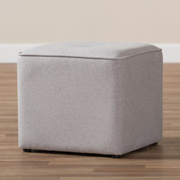 Baxton Studio Baxton Studio Corinne Modern Fabric Upholstered Ottoman - Elegant Tufted Design for Any Space Light 1709-Light Gray