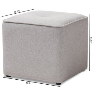 Baxton Studio Baxton Studio Corinne Modern Fabric Upholstered Ottoman - Elegant Tufted Design for Any Space Light 1709-Light Gray