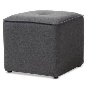 Baxton Studio Baxton Studio Corinne Modern Fabric Upholstered Ottoman - Elegant Tufted Design for Any Space Dark 1709-Gray