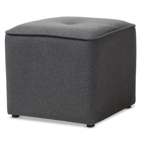 Baxton Studio Baxton Studio Corinne Modern Fabric Upholstered Ottoman - Elegant Tufted Design for Any Space Dark 1709-Gray