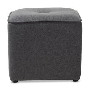 Baxton Studio Baxton Studio Corinne Modern Fabric Upholstered Ottoman - Elegant Tufted Design for Any Space Dark 1709-Gray
