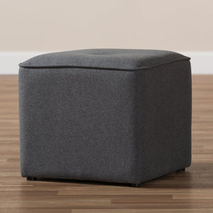 Baxton Studio Baxton Studio Corinne Modern Fabric Upholstered Ottoman - Elegant Tufted Design for Any Space Dark 1709-Gray