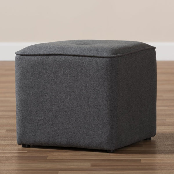Baxton Studio Baxton Studio Corinne Modern Fabric Upholstered Ottoman - Elegant Tufted Design for Any Space Dark 1709-Gray