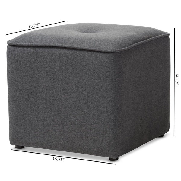 Baxton Studio Baxton Studio Corinne Modern Fabric Upholstered Ottoman - Elegant Tufted Design for Any Space Dark 1709-Gray