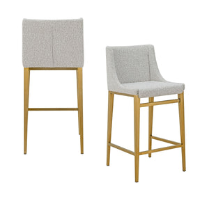 VIG Furniture Modrest Mimi - Modern Light Grey Fabric + Antique Brass Counter Stool (Set of 2) VGGAGA-6544CH-C-GRY-4