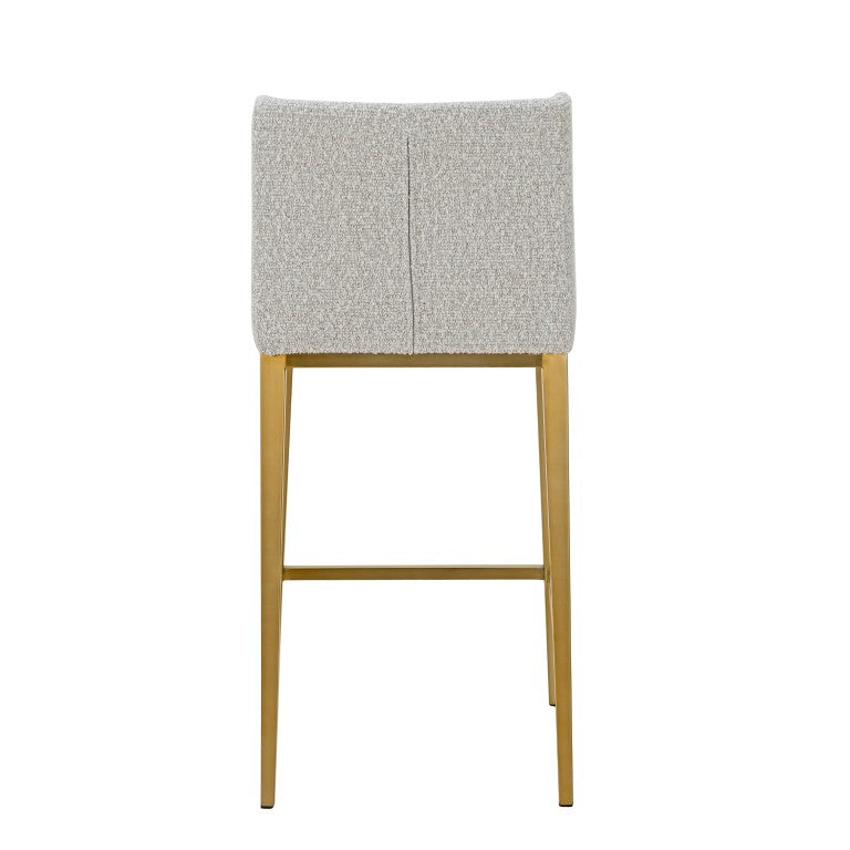 VIG Furniture Mimi Modern Light Grey Upholstered Counter Stools Set Of 2 — High Back, Antique Brass Legs, 26.5" Seat Height VGGAGA-6544CH-C-GRY-4