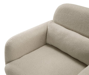 English Elm Contemporary Bouclé Accent Chair with Plywood Frame, Foam over Pocket Coils, Plush Pillow, 300lb Capacity taupe 30 L x 24.5 W x 24.5 H B011P308555