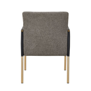 VIG Furniture Modrest Engel - Modern Dark Grey Vegan Leather + Grey Fabric + Antique Brass Dining Chair VGGAGA-6988CH-1-DKGRY