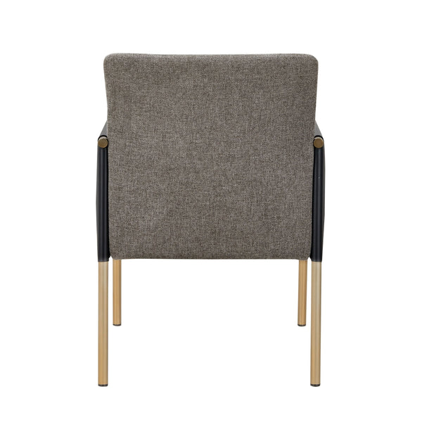 VIG Furniture Modrest Engel - Modern Dark Grey Vegan Leather + Grey Fabric + Antique Brass Dining Chair VGGAGA-6988CH-1-DKGRY