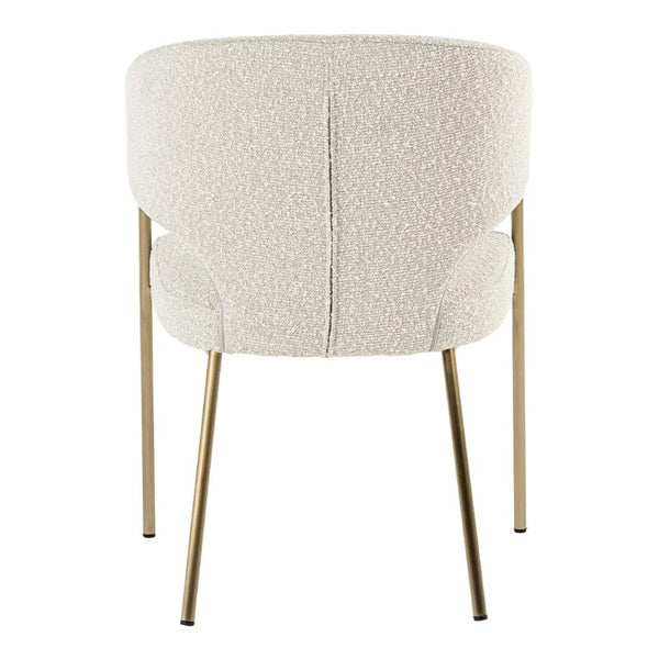VIG Furniture Claudine Modern Light Grey Bouclé Dining Chair With Antique Brass Legs, Low-Back Comfort Seat VGGAGA-6214CH-1-LTGRY-4