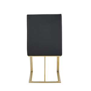 VIG Furniture Modrest Frankie - Modern Dark Grey Vegan Leather + Antique Brass Dining Chair VGGAGA-6917CH-DKGRY
