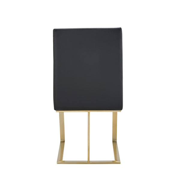 VIG Furniture Modrest Frankie - Modern Dark Grey Vegan Leather + Antique Brass Dining Chair VGGAGA-6917CH-DKGRY