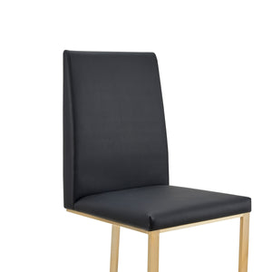 VIG Furniture Modrest Frankie - Modern Dark Grey Vegan Leather + Antique Brass Dining Chair VGGAGA-6917CH-DKGRY