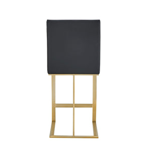 VIG Furniture Modrest Frankie - Modern Dark Grey Vegan Lether + Antique Brass Counter Stool VGGAGA-6917CH-C-DKGRY