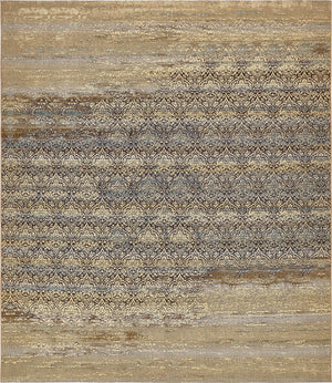 Unique Loom Outdoor Modern Transitional Machine Made Damask Rug Beige, Blue/Brown/Purple 10' 0" x 12' 2"