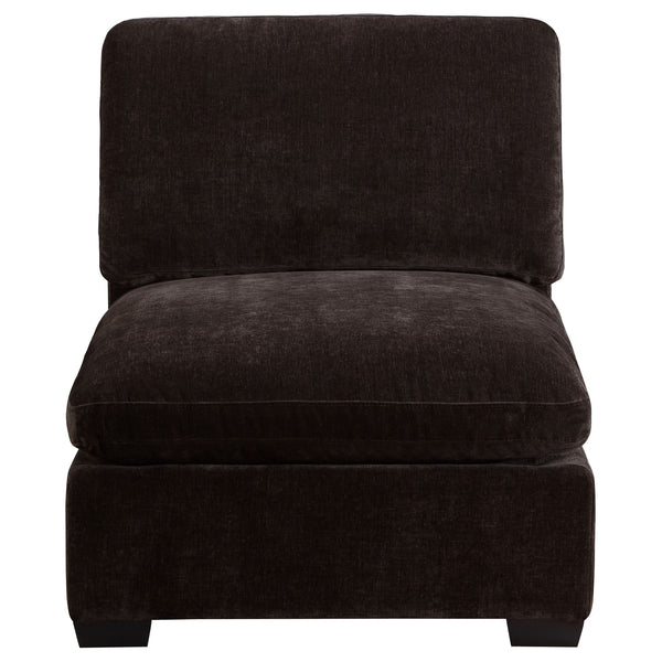 English Elm Murtagh Dark Chocolate Armless Chair — Plush Upholstery, Slipper Silhouette, Durable Wood Frame Comfort B062P378326