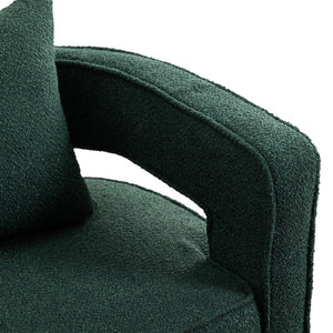 English Elm 29.13"w Boucle Swivel Accent Chair Open Back 360 Rotation Modern Lounge Seating Green W3188P417877