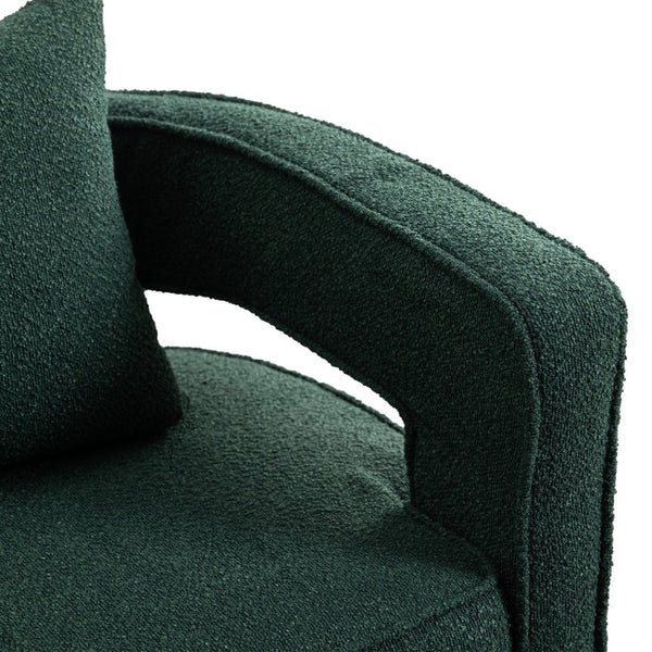 English Elm 29.13"w Boucle Swivel Accent Chair Open Back 360 Rotation Modern Lounge Seating Green W3188P417877