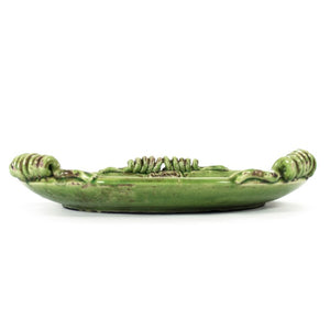 Zentique Distressed Green Vase with Aged Glaze and Organic Silhouette—Handcrafted Ceramic Accent for Home Decor W17.5 x H3 x D17.5 8148 Green