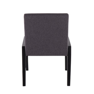 English Elm Carmen Foam Padded Dining Chairs Matte Black Wood Grey Fabric Set for Modern Spaces B202S01316