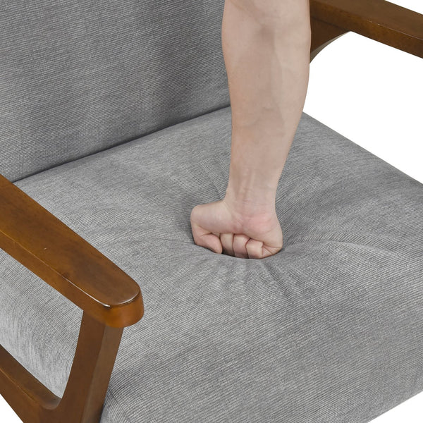 English Elm Contemporary Plush Chenille Accent Chair with Pocket Coil Support, Dacron Foam Cushion, 300lb Capacity Chestnut,Gray 35 L x 27.5 W x 18 H B011P347864