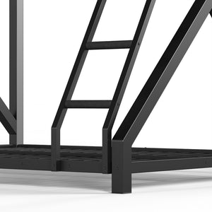 English Elm Twin Over Full Metal Bunk Bed Low Profile Heavy Duty Frame for Kids Guest Rooms W5305P463443