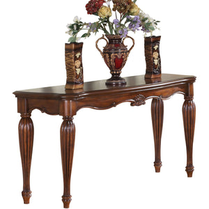 English Elm Cherry Sofa Table with Rich Cherry Veneer Top and Turned Fluted Legs for Classic Elegant Living (98) B062P189097