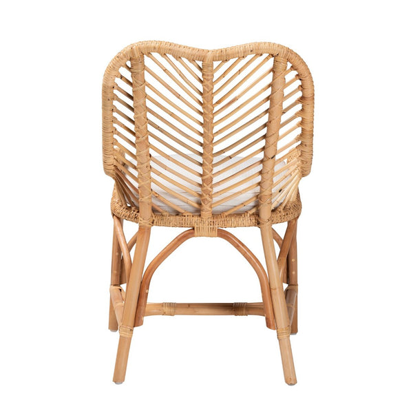 English Elm Modern Handwoven Rattan Dining Chair Artisan Crafted for Bohemian Coastal Rooms B2750P467641