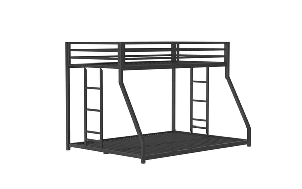 English Elm Adam Twin over Full Bunk Bed Metal Black – Sturdy, Squeak-Free Frame, Full Guardrail, Floor-Safe Caps B083P152992
