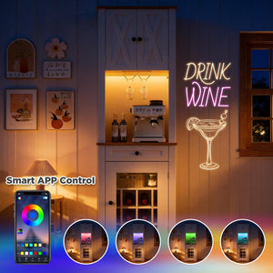 English Elm Bar Cabinet Farmhouse 69 Inch with Rgb Led Barn Door Wine Rack and Charging Station White N728P438603W