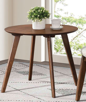 English Elm Contemporary Round Mid‑Century Accent Side Table with Tapered Legs, Solid Wood Build and Compact Design Walnut 27 L x 27 W x 4 H B2741P351968
