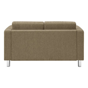 OSP Home Furnishings Pacific Club Armchair with Chrome Legs and Performance Fabric for Modern Living Rooms Loveseat Taupe PAC52-S125