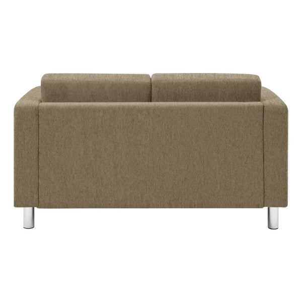 OSP Home Furnishings Pacific Club Armchair with Chrome Legs and Performance Fabric for Modern Living Rooms Loveseat Taupe PAC52-S125