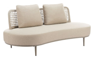 Zuo Modern Ruhe Sofa - Modern Outdoor Seating In High-quality Materials For Patios, Gardens, And Balconies Beige 100% Olefin,Aluminum,100% Polyethylene 704125-zuo-modern