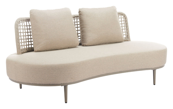 Zuo Modern Ruhe Sofa - Modern Outdoor Seating In High-quality Materials For Patios, Gardens, And Balconies Beige 100% Olefin,Aluminum,100% Polyethylene 704125-zuo-modern