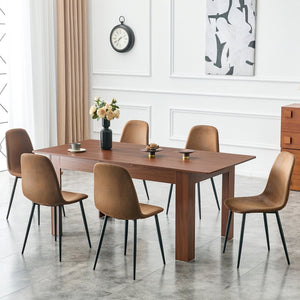 English Elm Extendable Drop Leaf Dining Table Walnut Finish Solid Wood Legs Modern Design W3875P402469