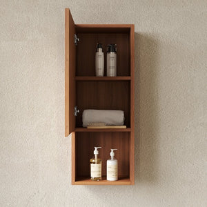English Elm Mitch Wall Mounted Narrow Bathroom Cabinet Oak Woodgrain French Groove Door Storage W2615P376560