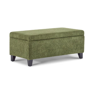 English Elm Christopher Knight Home® - Storage Ottoman Boucle Fabric Flip-Top with Birch Wood Legs, 250 lb Capacity, Compact Stylish Organizer Dark Brown,Green N779P291641G