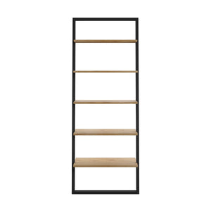 Oliver 28 Inch Wide Open Shelf Bookcase with Metal Frame for Modern Living Room Storage