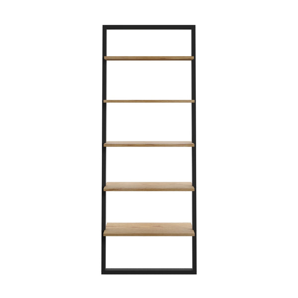 Oliver 28 Inch Wide Open Shelf Bookcase with Metal Frame for Modern Living Room Storage